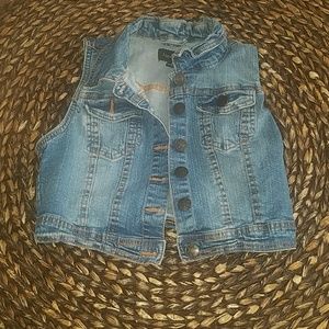 Cropped jean vest